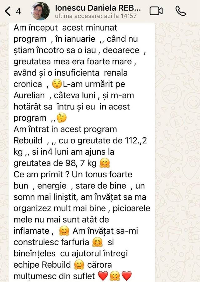 Mărturie clientă Rebuild